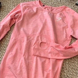 Pink gymshark compression top